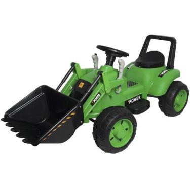 Imagem de Mini Carro Trator Escavadeira Elétrico 12V Infantil Criança Bateria Ve