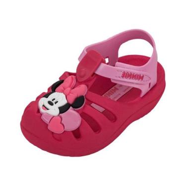 Imagem de Babuche Infantil Menina Calce Facil Ajustavel Disney Minnie, Rosa clar