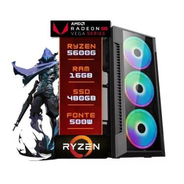 Imagem de Computador Amd Ryzen 5 5600g Radeon Vega 7 Graphics 16gb Ssd 480gb Win