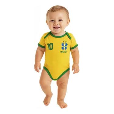 Imagem de Body Infantil Brasa Verde e Amarelo Envio Imediato ! - SGB MODAS, Bras