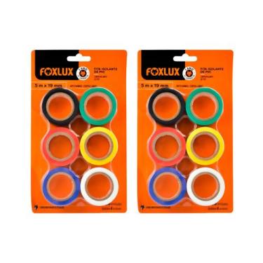 Imagem de Fita Isolante Antichamas PVC Foxlux 5mx19mm Colorida  resistência ao f