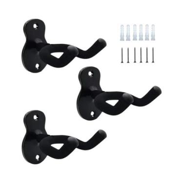 Imagem de Suporte De Parede Para Guitarra Em Metal Preto Para Guitarras Acústica