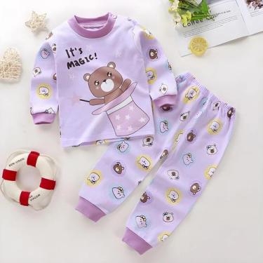 Imagem de Conjunto De Pijamas De Algodão Para Bebês 2024 Novo Traje Infantil Par