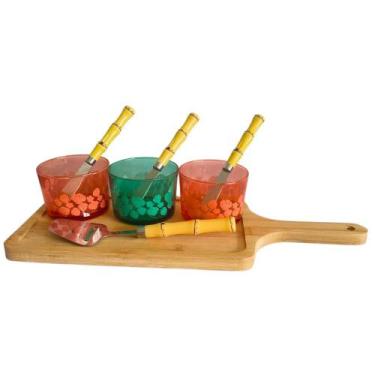 Imagem de Kit Tábua Petisqueira Com 8 Peças Bowls e Utensílios Amazônia Cor:Lara