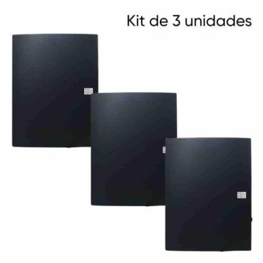 Imagem de Kit de 3 Pastas Apresentaçao 8 Divisoes A5-Square-Opaca - Yes