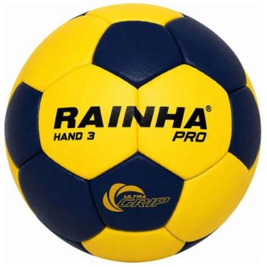 Imagem de Bola De Handebol Rainha H3 Pró Masculino Costurada á Mão, Amarelo, Azu