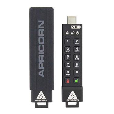 Imagem de Apricorn 128 GB Aegis Secure Key 3 NXC 256-Bit criptografado por hardware USB 3.2 Tipo C Flash Drive, FIPS 140-3 Nível 3 Validado (ASK3-NXC-128GB), Preto