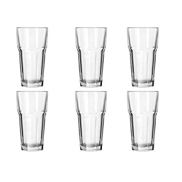 Imagem de 6 Copos para Água e Suco Alto Canelado Gibraltar LotusGlass 285ml