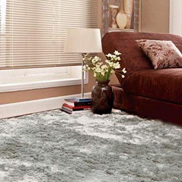 Imagem de Tapete Peludo Casa Dona Retangular 150x200cm Cinza