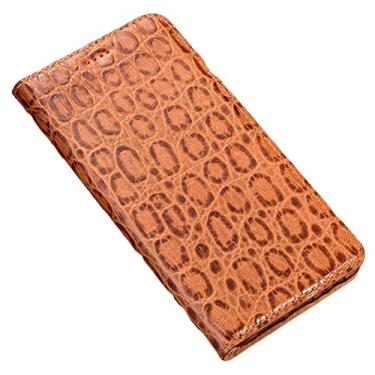 Imagem de Capa carteira para Google Pixel 6/6 Pro, capa carteira flip de couro legítimo com suporte para cartão de recurso em pé, capa magnética para celular, marrom 1,6 Pro 17 cm