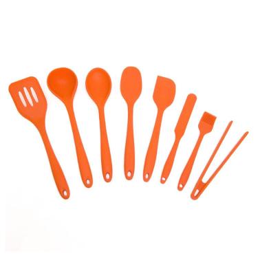 Imagem de Kit de Utensílios de Silicone com 8 peças Laranja - OIKOS