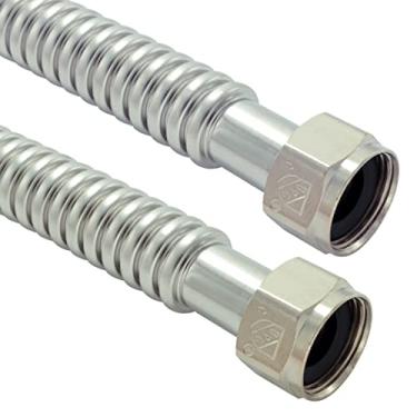 Imagem de TT FLEX Conector de aquecedor de água corrugado de aço inoxidável flexível para aquecedor de água, amaciador de água, 2,54 cm FIP x 2,54 cm FIP, 2,54 cm ID x 45,72 cm de comprimento (pacote com 2)