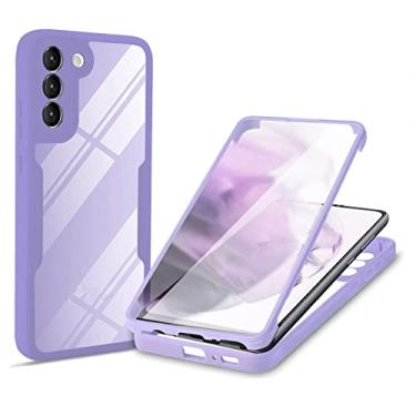 Imagem de Capa transparente para Samsung Galaxy S22/S22 Plus/S22 Ultra, protetor de tela embutido antiarranhões Capa para celular macia TPU+PC à prova de choque, roxa, S22 Plus 16,7 cm