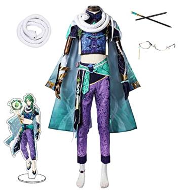 Imagem de Baizhu de cosplay fantasia de Halloween Natal Genshin Impact Role Play Peruca Sapatos Conjunto de Roupas