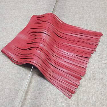 Imagem de 100cm 20/25/30cm PU couro borla franja guarnição fita de renda para bolsa roupas vestidos decoração diy acessórios de costura, vermelho, 5mm, 20cm