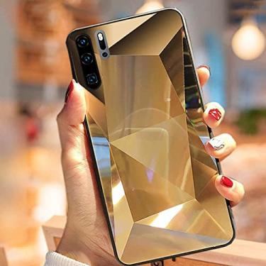 Imagem de Capa de espelho 3D diamante para Samsung Galaxy A03S A53 A73 A12 A32 A52 A72 A71 S22 S21 Ultra Plsu S20 FE Note 10 Lite Glitter Cover, Dourado, Para S21 Ultra