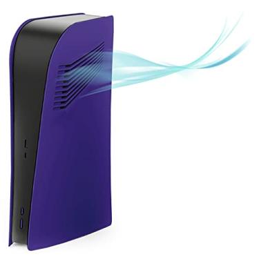Imagem de Placas faciais edição digital com aberturas de resfriamento, capas para console PS5, acessórios para PlayStation 5 placa protetora de substituição (roxo galáctico)