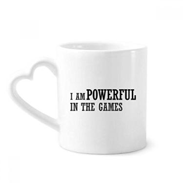 Imagem de I Am Powerful In The Games Caneca de café cerâmica copo de coração de vidro
