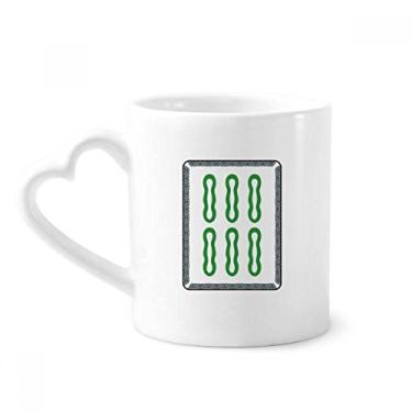 Imagem de Mahjong Bamboo Bar 6 Tiles Pattern Caneca Café Cerâmica Copos Copo de Coração de Vidro