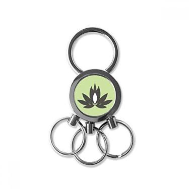 Imagem de Budismo Lotus China Padrão Aço Inoxidável Metal Chaveiro Carro Chaveiro Chaveiro Clipe Presente, Multicolorido, 7 x 2.8cm , 2.1cm diameter for image
