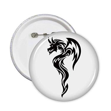 Imagem de Broche de desenho de dragão com desenho de grão e botões, emblema de decoração, 5 peças