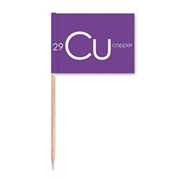Imagem de Elementos Químicos Mesa de Período Metais de transição Cobre Palito de Dente Bandeiras Marcador Topper Decoração de Festa