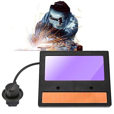 Imagem de Lente de capacete de soldagem, TX500C 110 x 90mm Painel de energia solar Lente de capacete de soldagem Máscara de soldagem Lente de escurecimento automático ajustável Soldagem de ampliação transparent