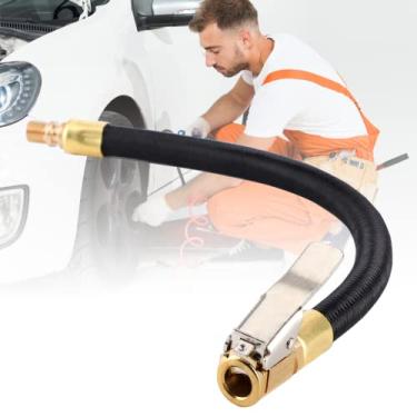 Imagem de Watris Veiyi Adaptador de mangueira de inflador de pneu, tubo de extensão portátil para inflador de pneus, mangueira de extensão de bomba de bicicleta para compressor de ar padrão de rosca fina de 0,8 cm x 32TPI