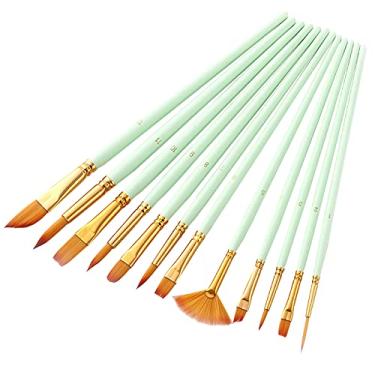 Imagem de LUGU 12 pcs Conjunto de Pincéis de Pintu Múltiplas Médias Escovas com elo de Nylon pa A sta Acrílico Aquarelle Guache Pintu a Ó em Aquarela pa G ndes Suprimentos de Desenho de Arte