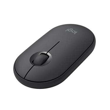 Imagem de Logitech Mouse sem fio Pebble com Bluetooth ou receptor de 2,4 GHz, mouse silencioso e fino para computador com cliques silenciosos, para laptop/notebook/iPad/PC/Mac/Chromebook - grafite