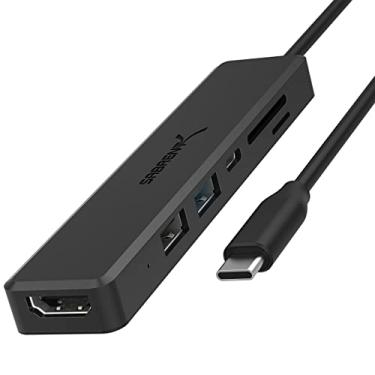 Imagem de SABRENT Hub USB tipo C com várias portas com HDMI 4K | Entrega de energia (60 Watts) | 1 porta USB 3.0 | 1 porta USB 2.0 | leitor de cartão SD/microSD (HB-TC6C)