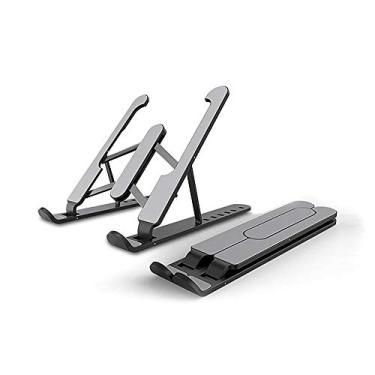 Imagem de Docooler Suporte para Tablet Portátil de 6 Níveis Altura Ajustável Dobrável Suporte de Refrigeração para Escritório para Laptop de 11 a 17 polegadas Preto