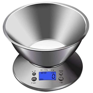 Imagem de balança de cozinha digital balança de cozinha tigela destacável de aço inoxidável, balança de cozinha de cozimento doméstico