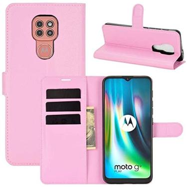 Imagem de Capa Capinha Carteira 360 Para Motorola Moto G9 Play com Tela de 6.5" polegadas - Case Couro Flip Wallet Anti Impacto - Danet (Rosa)