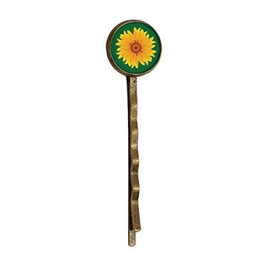 Imagem de Bandana de cabelo de metal retrô com girassol amarelo
