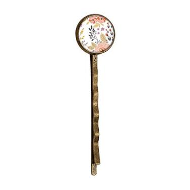 Imagem de White Yellow Orange Flower Plant Retro Metal Hair Bobby Pin Headwear