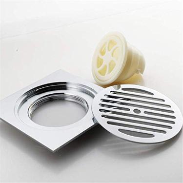 Imagem de Piso de drenagem de chuveiro quadrado com tampa removível invisível espessada anti-odor de padrão de filtro Home Hotel Acessórios de banheiro de cobre