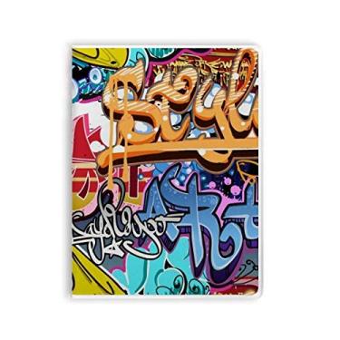 Imagem de Diário de capa macia colorida com estampa de caveira, grafite, caderno de rua, capa de goma