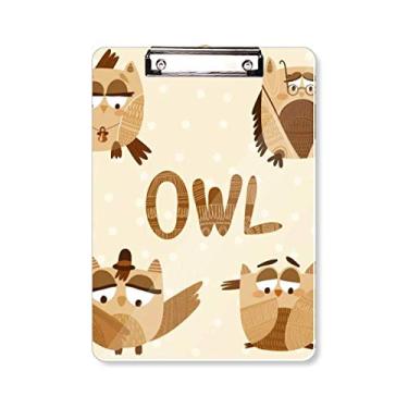 Imagem de Placa de suporte para escrever em forma de coruja com chapéu de vidro em formato de sino A4