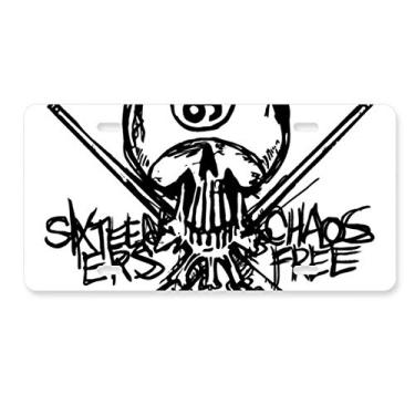 Imagem de DIYthinker Número 16 Ninja Espada Esqueleto Preto Decoração Carro Acessório de Aço Inoxidável