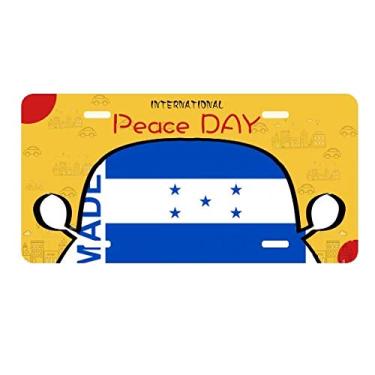 Imagem de DIYthinker Placa de licença Made in Honduras Country Love Decoração de carro Dia da Paz