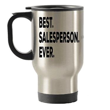 Imagem de Caneca de viagem Salesperson Ever – Copos isolados para viagem – Ideia de presente para vendedores – Presente novidade – e Natal – de formatura – Adicionar ao conjunto de caixa de presente