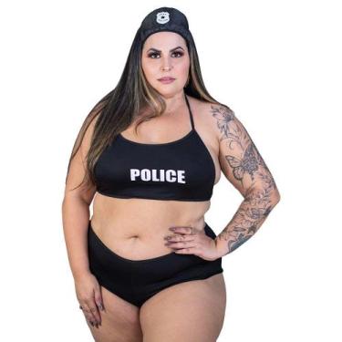 Imagem de Fantasia Plus Size Policial Pimenta Mini Conjunto Top