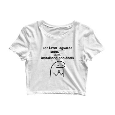 Imagem de Cropped Camiseta Feminino Instalando Paciência Flork  Jdk451 - John Ca