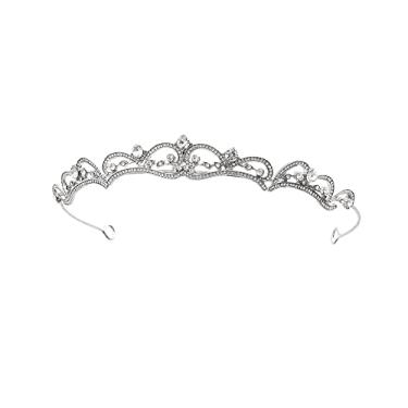 Imagem de HJYHYN Tiara de cristal com coroa de strass, coroa de princesa, coroa de aniversário, tiaras e coroas para mulheres e meninas, 1 Count (Pack of 1), liga metálica, Cristal