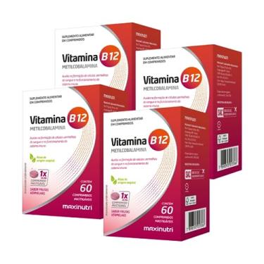 Imagem de Kit 4 Vitamina B12 Metilcobalamina 60 Capsulas Mastigaveis Maxinutri