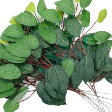 Imagem de 12 Galhos Decoração Arranjo Fícus Artificial Planta Decorativa 42cm