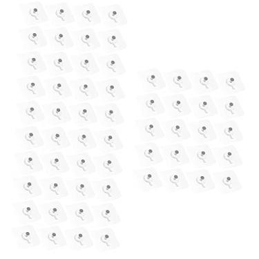 Imagem de OSALADI 60 Peças Gancho Livre De Unhas De Moldura De Foto Gancho De Parede Cabides Pegajosos Sem Unhas Gancho De Porta De Banheiro Adesivo Gancho De Teto Pvc Porta De Móveis Placa De Gesso