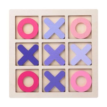 Imagem de Generic Tic tac toe jogo de tabuleiro xo brinquedo de mesa, jogos de tabuleiro de estratégia, nada artesanal e cruzes para crianças ao ar livre interno, Rosa