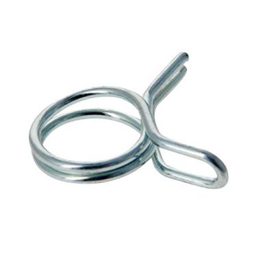 Imagem de Bettomshin 50 peças braçadeira de mangueira de mola de fio duplo 8 mm motocicleta ATV linha de combustível tubo de mangueira de silicone clipes de mola zinco banhado tom prata